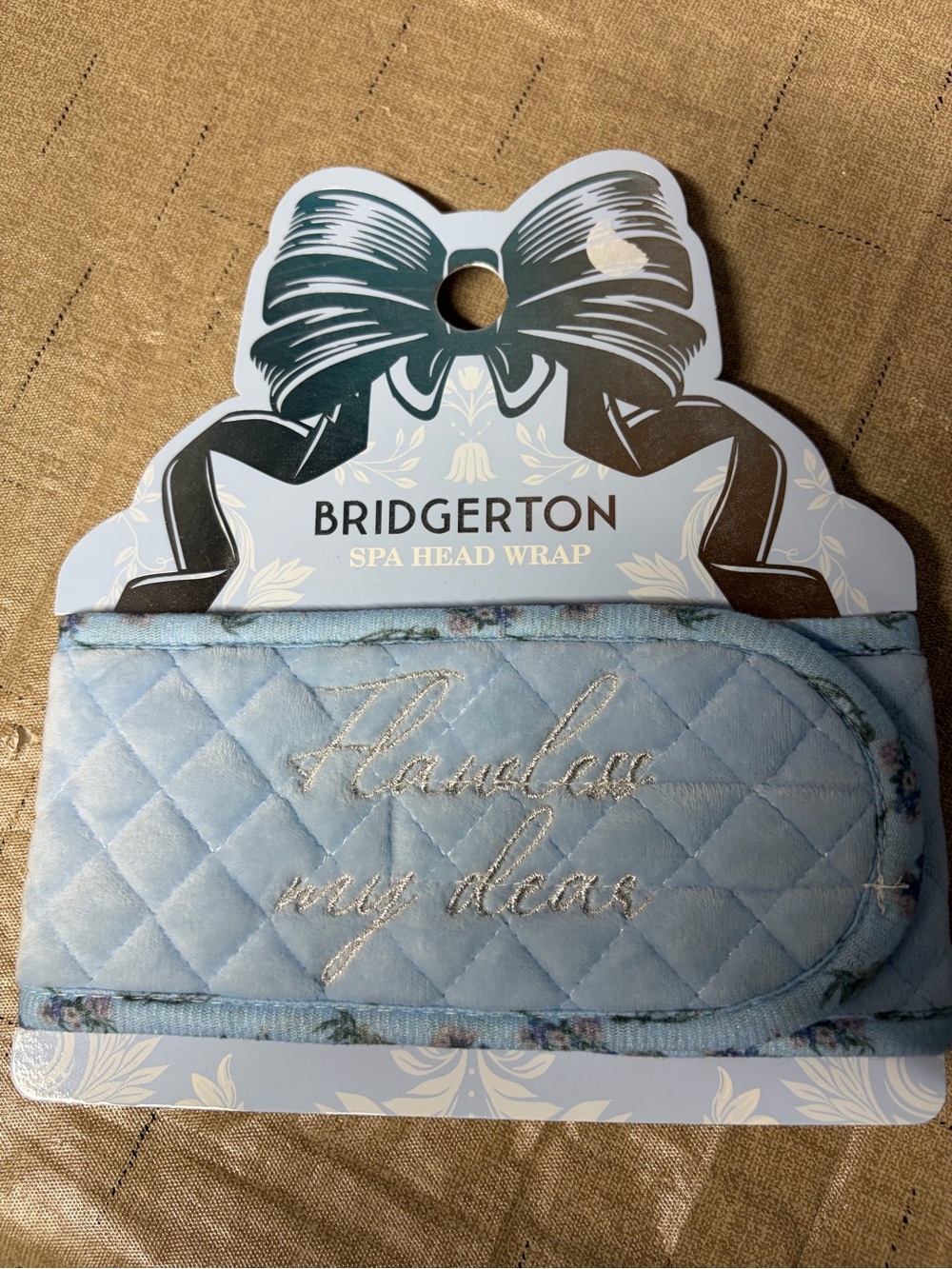 Bridgerton Light Blue Quilted Spa Head Wrap